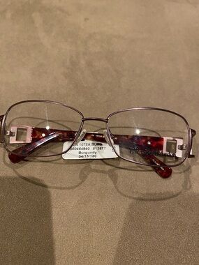 Elizabeth Arden Burgundy Metal and Tortoiseshell Temple Women's Glasses